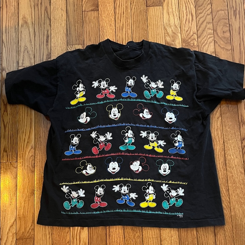 Vintage 90s Disney Mickey Unlimited‎ Mickey Mouse Black Cotton Single Stitch Tee